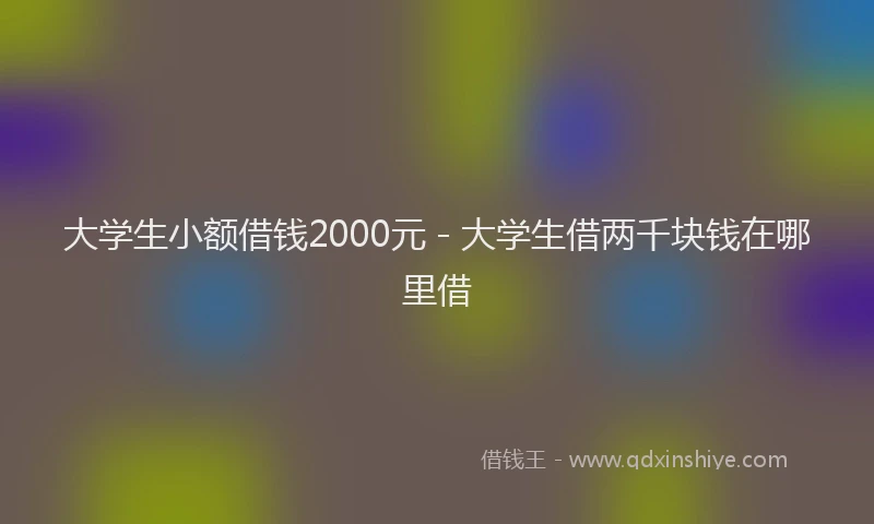 大学生小额借钱2000元 - 大学生借两千块钱在哪里借