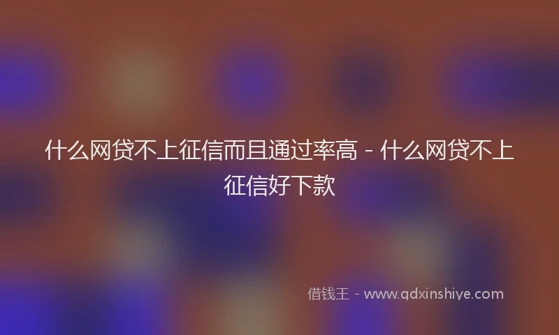 什么网贷不上征信而且通过率高 - 什么网贷不上征信好下款