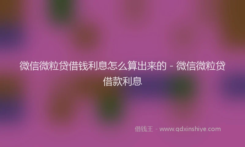 微信微粒贷借钱利息怎么算出来的 - 微信微粒贷借款利息