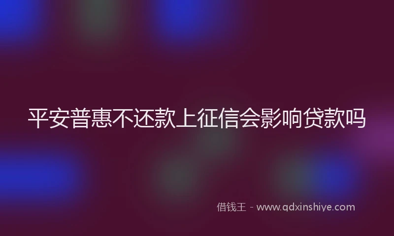 平安普惠不还款上征信会影响贷款吗