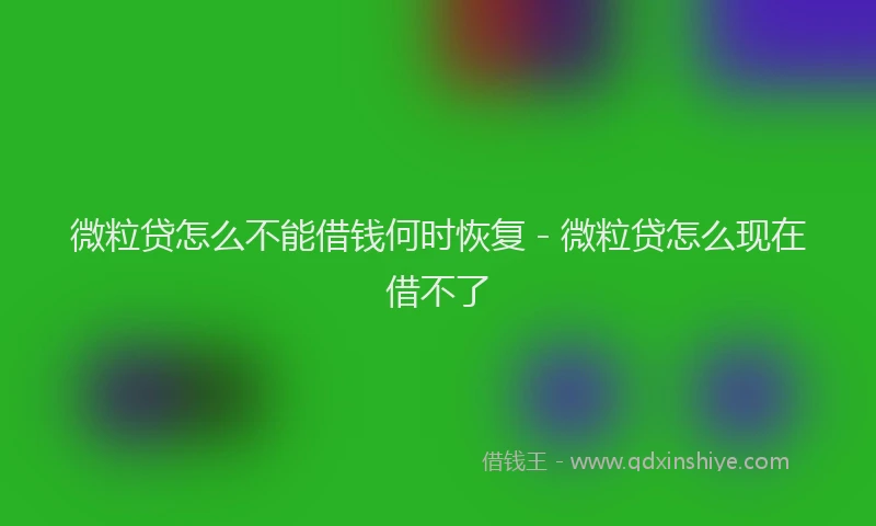微粒贷怎么不能借钱何时恢复 - 微粒贷怎么现在借不了