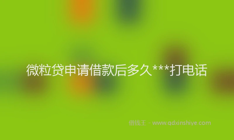 微粒贷申请借款后多久***打电话