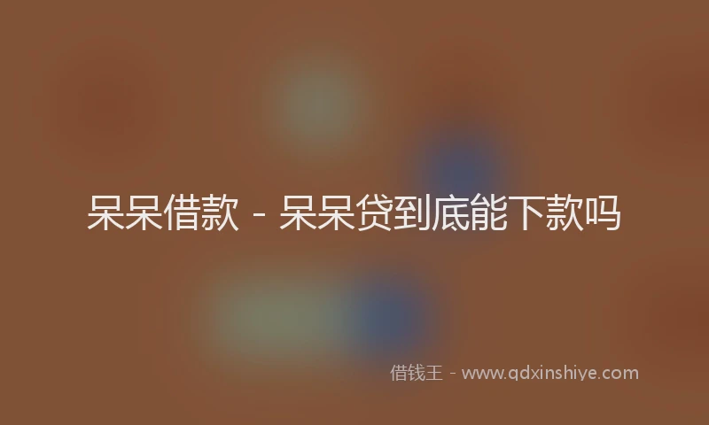 呆呆借款 - 呆呆贷到底能下款吗