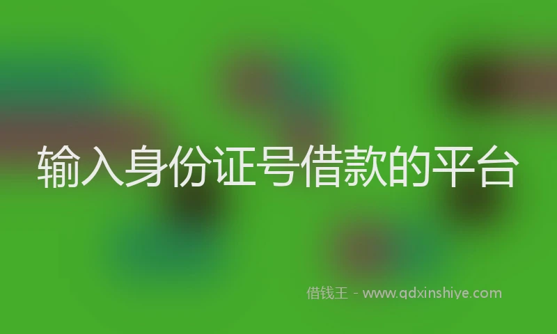 输入身份证号借款的平台