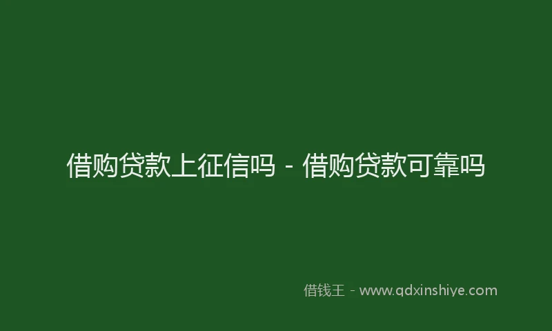 借购贷款上征信吗 - 借购贷款可靠吗