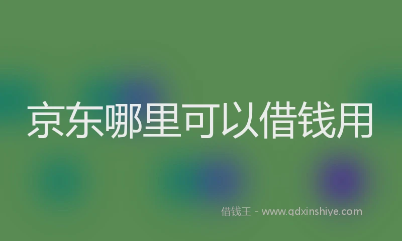 京东哪里可以借钱用