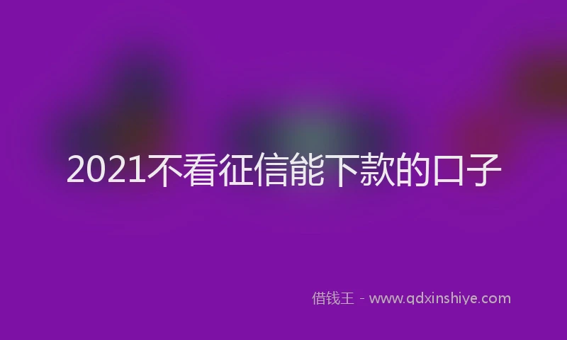 2021不看征信能下款的口子