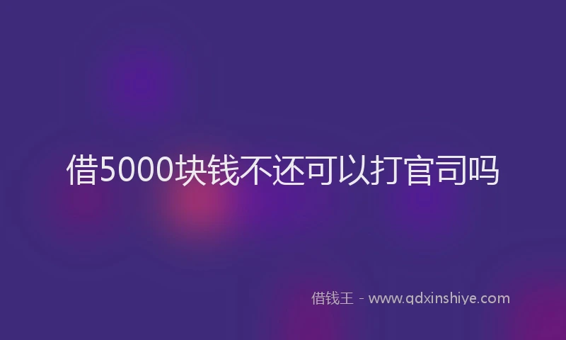 借5000块钱不还可以打官司吗