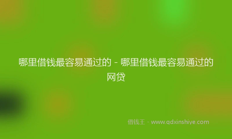 哪里借钱最容易通过的 - 哪里借钱最容易通过的网贷