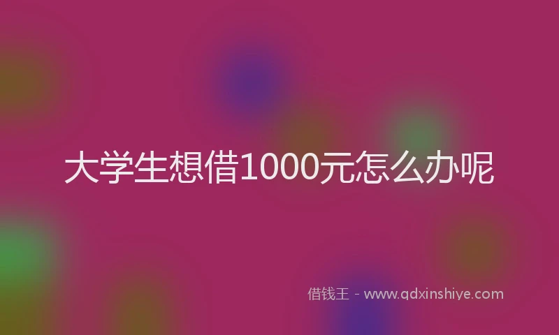 大学生想借1000元怎么办呢