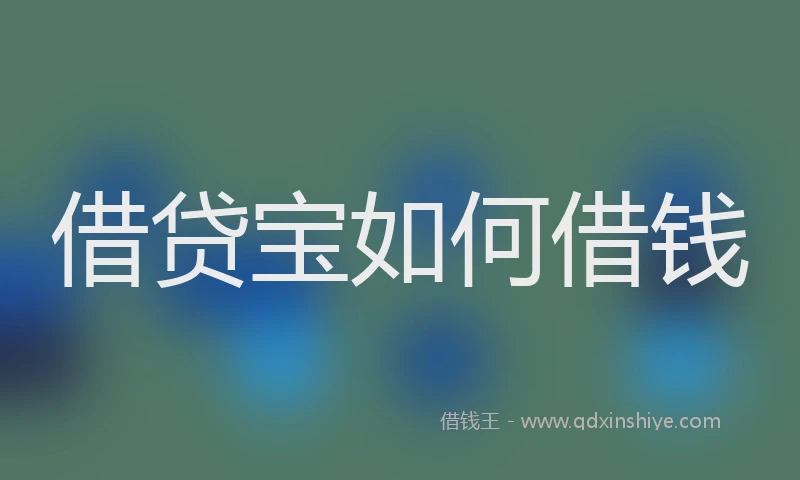 借贷宝如何借钱