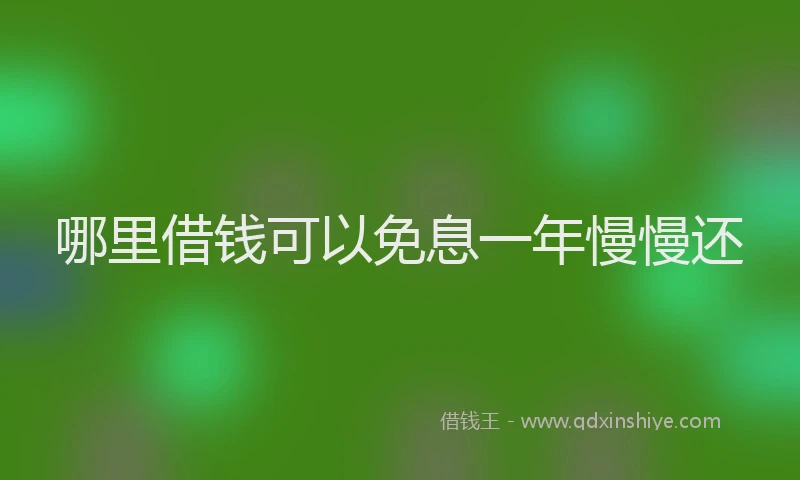 哪里借钱可以免息一年慢慢还