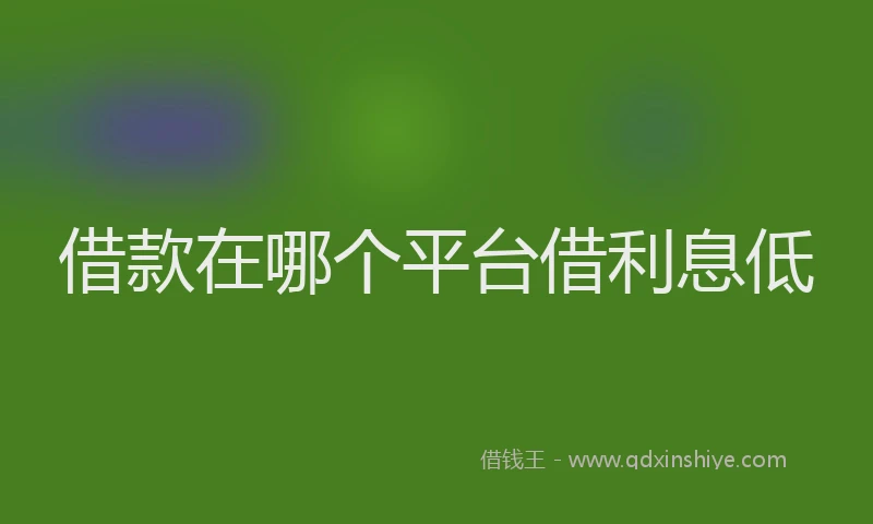 借款在哪个平台借利息低