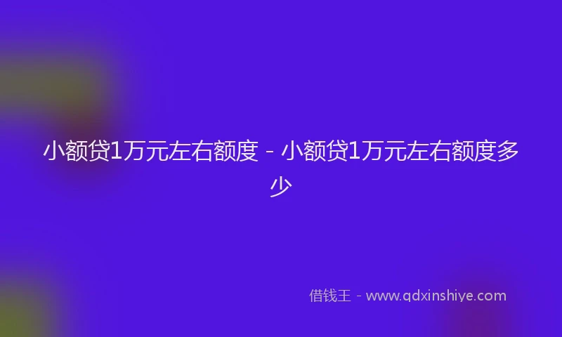 小额贷1万元左右额度 - 小额贷1万元左右额度多少