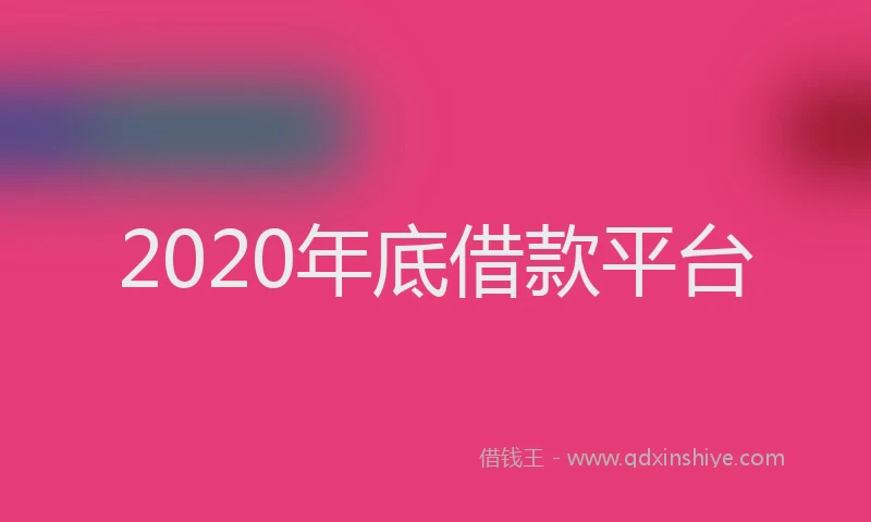 2020年底借款平台