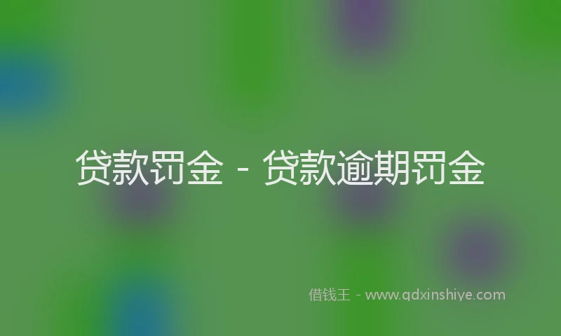 贷款罚金 - 贷款逾期罚金