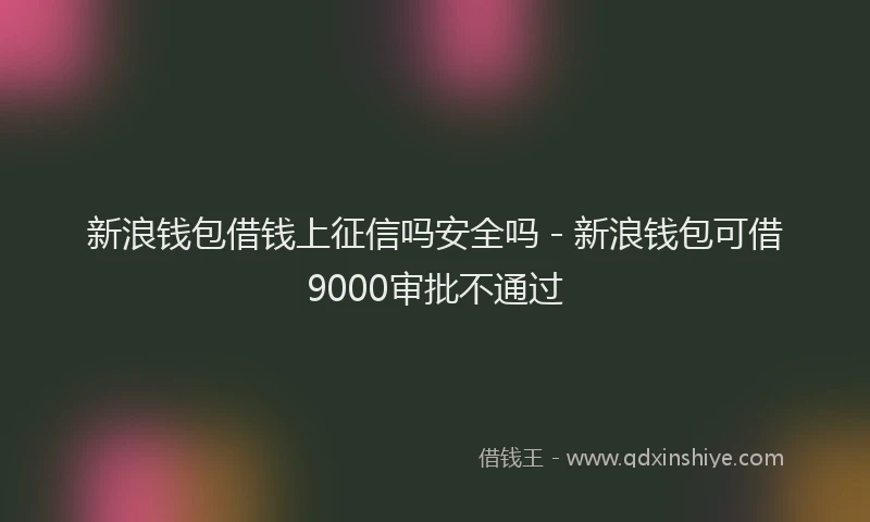 新浪钱包借钱上征信吗安全吗 - 新浪钱包可借9000审批不通过