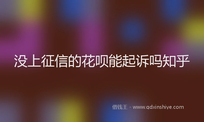 没上征信的花呗能起诉吗知乎