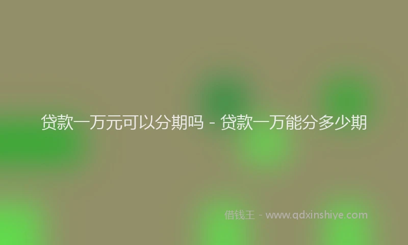 贷款一万元可以分期吗 - 贷款一万能分多少期