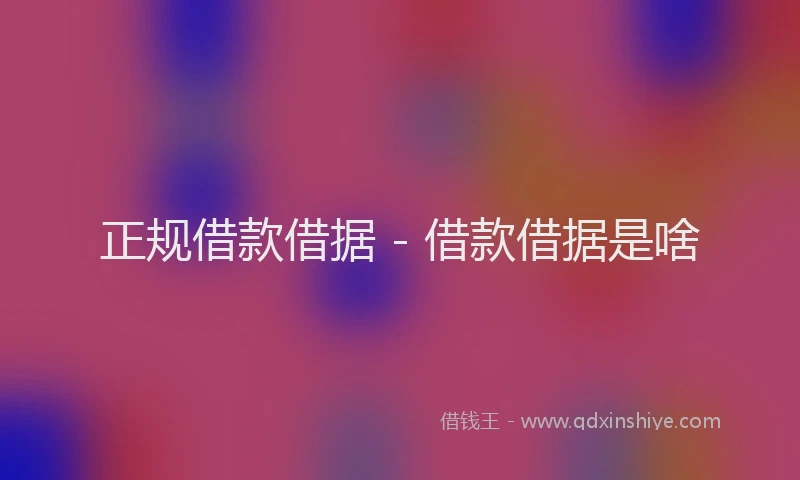 正规借款借据 - 借款借据是啥