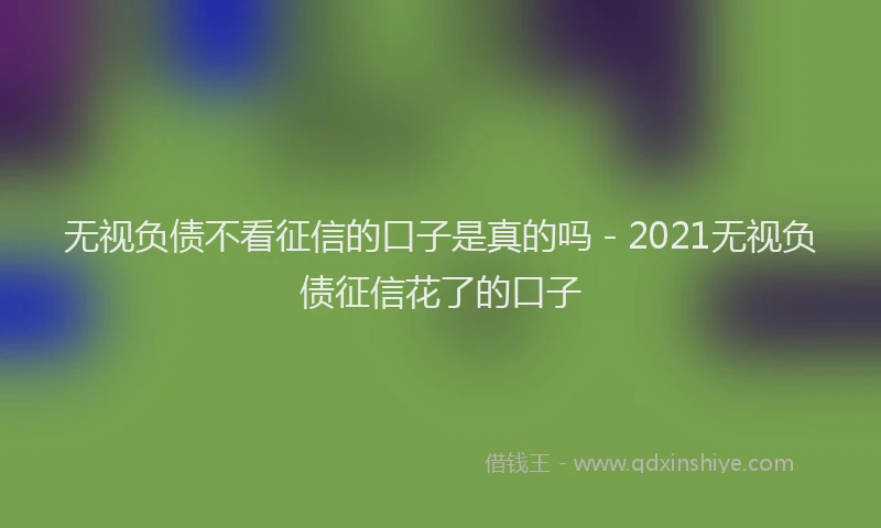 无视负债不看征信的口子是真的吗 - 2021无视负债征信花了的口子