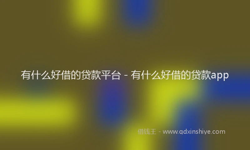 有什么好借的贷款平台 - 有什么好借的贷款app
