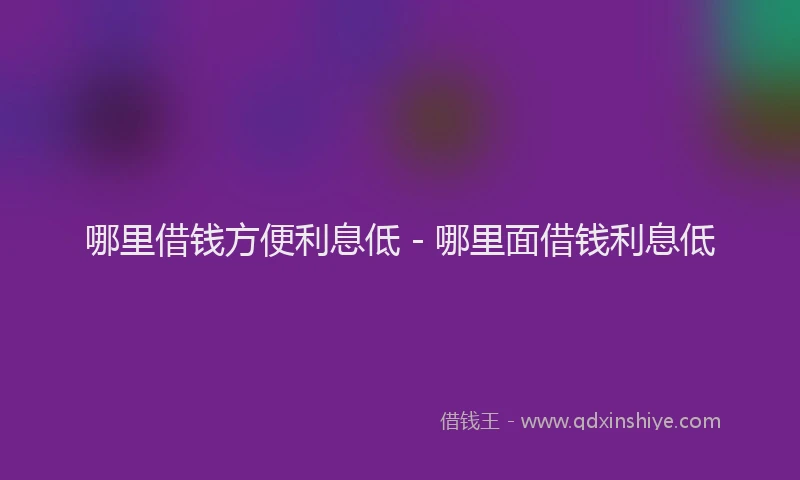 哪里借钱方便利息低 - 哪里面借钱利息低