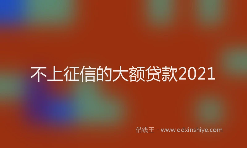 不上征信的大额贷款2021