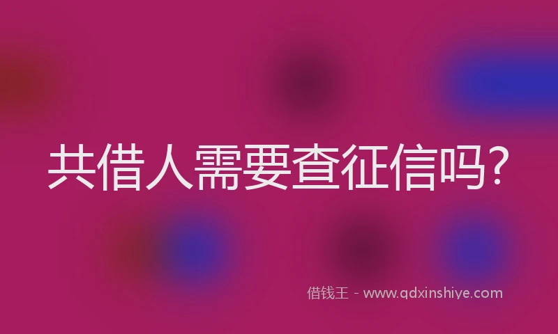 共借人需要查征信吗?