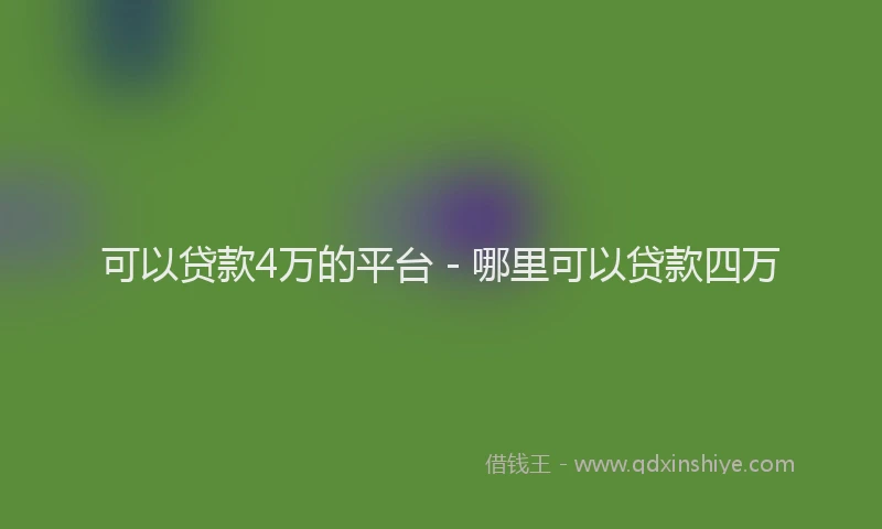 可以贷款4万的平台 - 哪里可以贷款四万