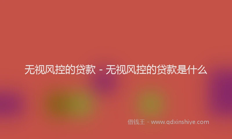 无视风控的贷款 - 无视风控的贷款是什么