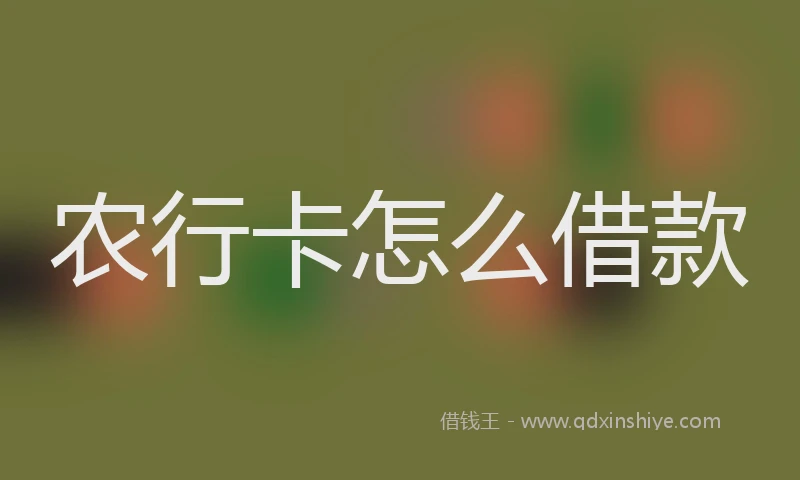 农行卡怎么借款