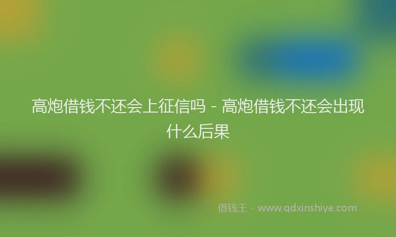 高炮借钱不还会上征信吗 - 高炮借钱不还会出现什么后果