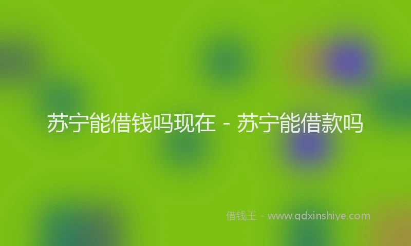 苏宁能借钱吗现在 - 苏宁能借款吗