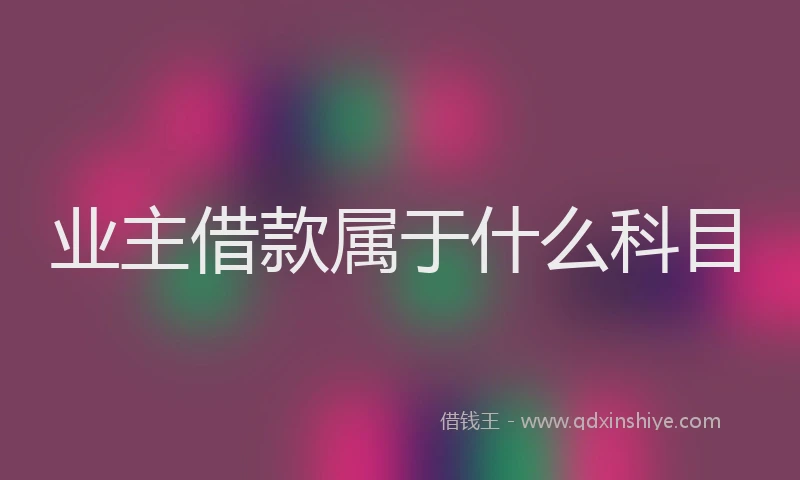 业主借款属于什么科目