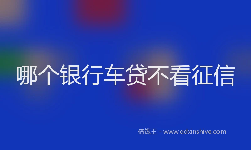 哪个银行车贷不看征信