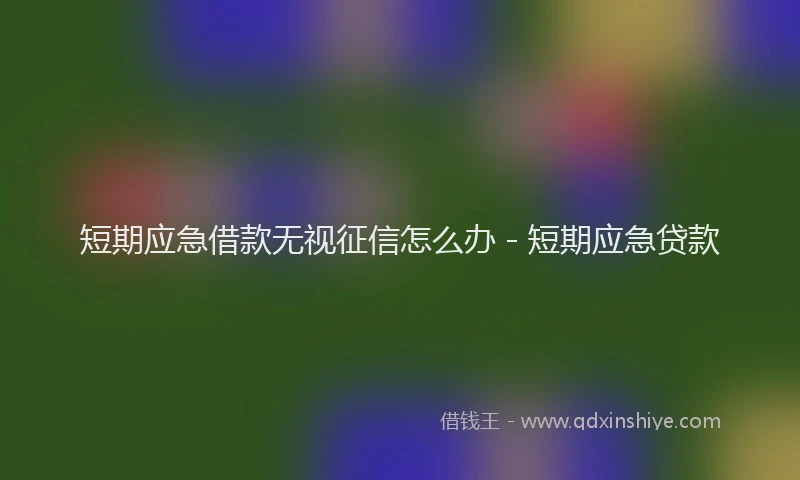 短期应急借款无视征信怎么办 - 短期应急贷款