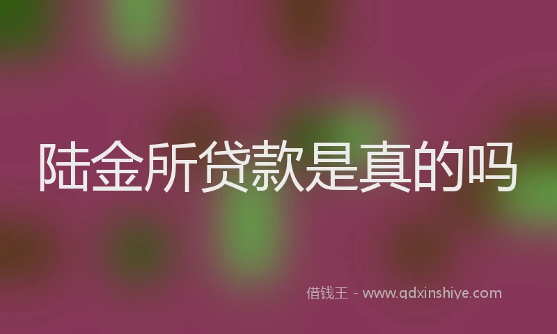 陆金所贷款是真的吗