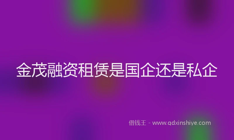 金茂融资租赁是国企还是私企