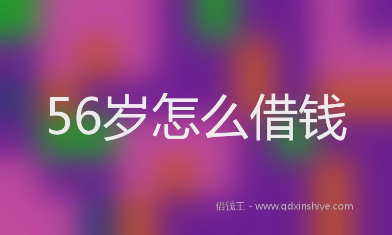 56岁怎么借钱