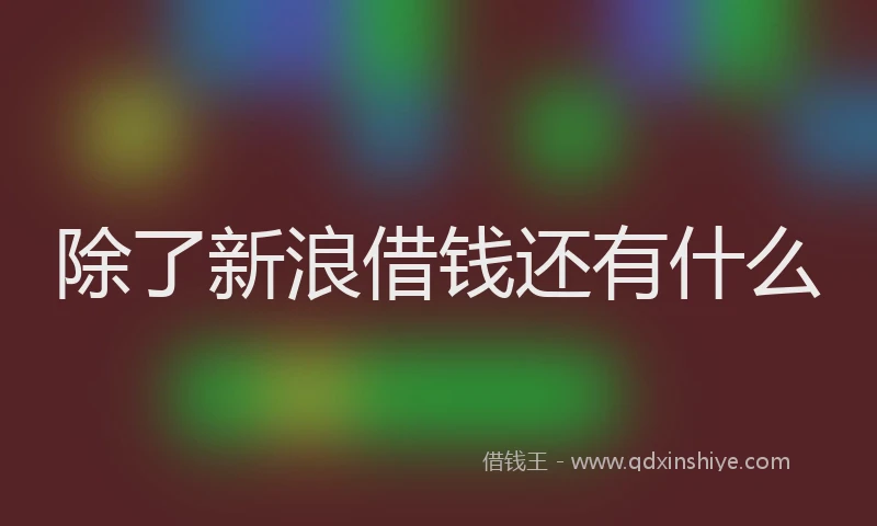 除了新浪借钱还有什么