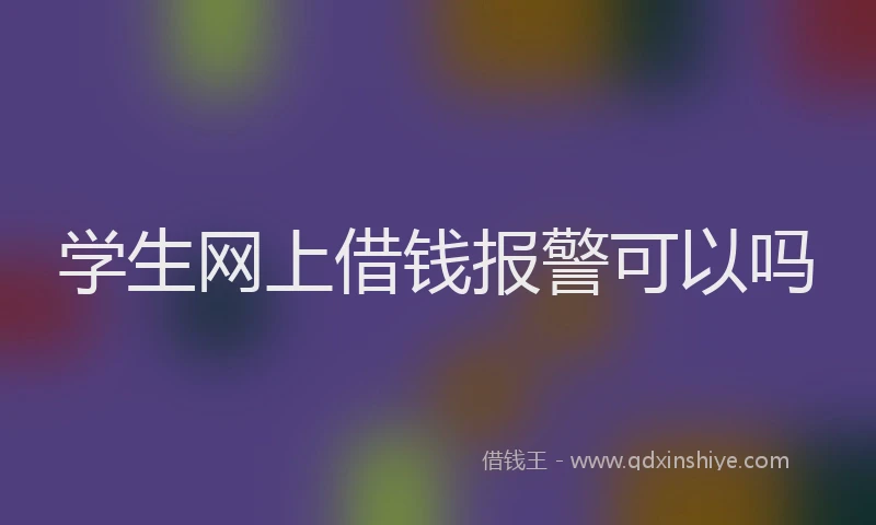 学生网上借钱报警可以吗