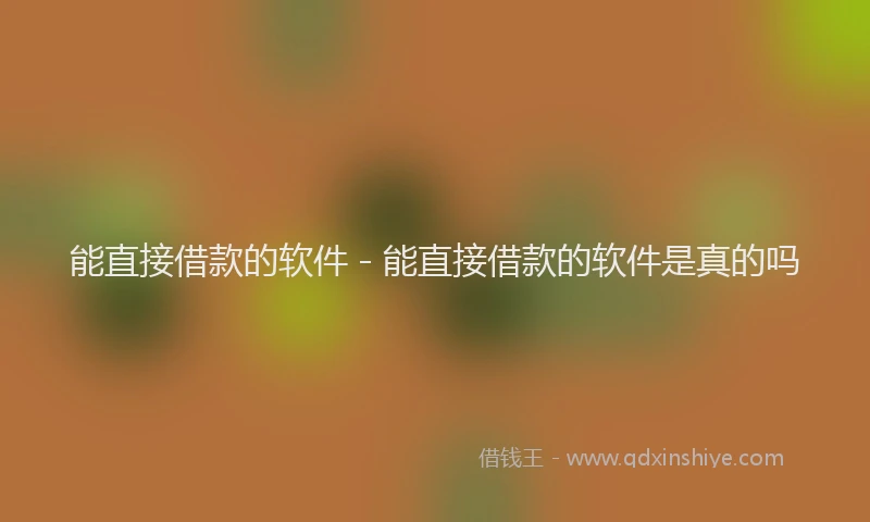 能直接借款的软件 - 能直接借款的软件是真的吗