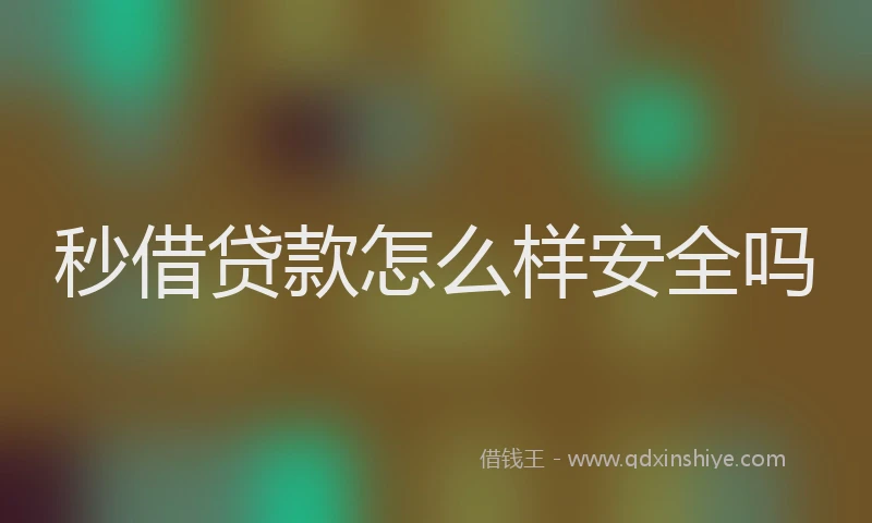 秒借贷款怎么样安全吗