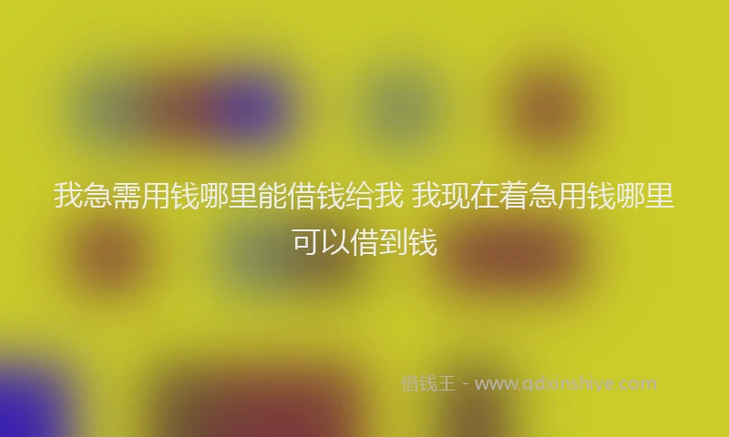 我急需用钱哪里能借钱给我 我现在着急用钱哪里可以借到钱