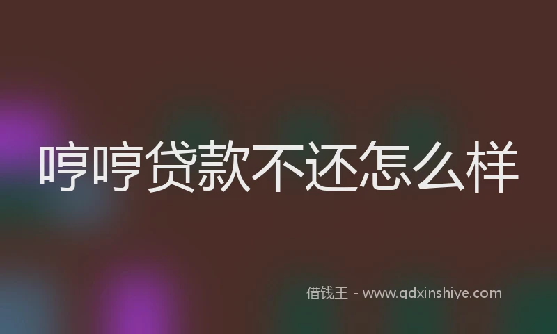 哼哼贷款不还怎么样