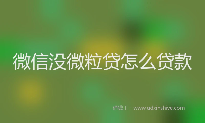 微信没微粒贷怎么贷款