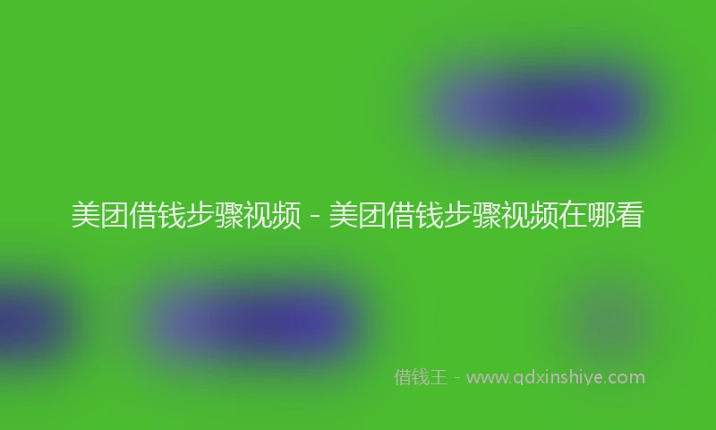 美团借钱步骤视频 - 美团借钱步骤视频在哪看