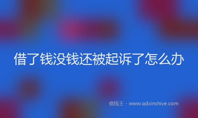 借了钱没钱还被起诉了怎么办