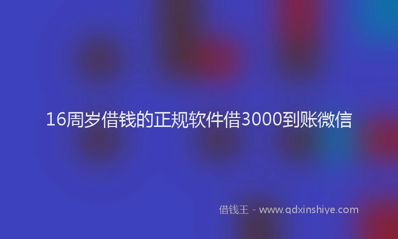 16周岁借钱的正规软件借3000到账微信